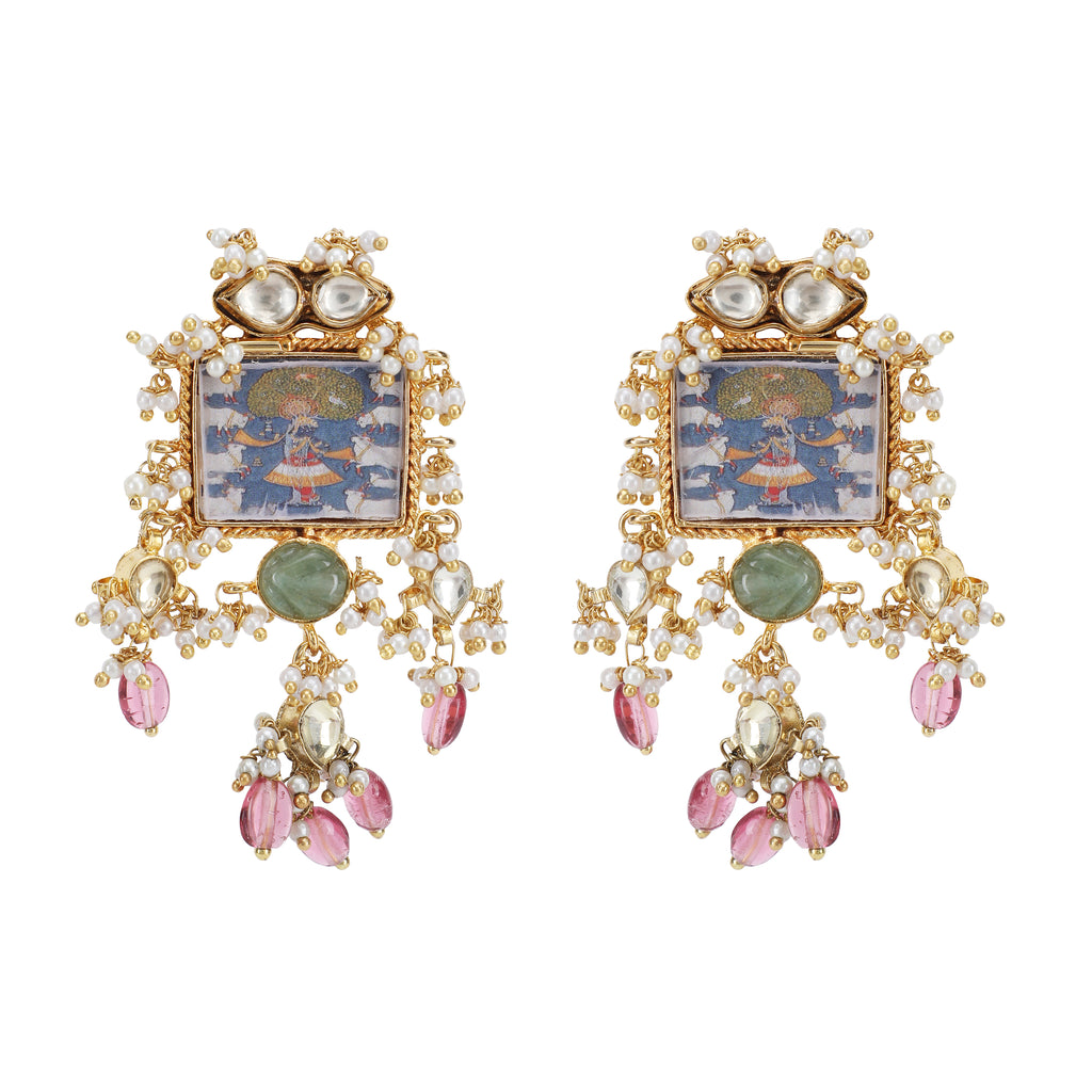 Pichwai Darika 22k Gold Plated Earring