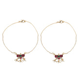 22k Gold Plated kamal Kundan Payal