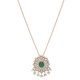 Gemstone 22k Gold Plated Pendant