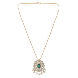 Gemstone 22k Gold Plated Pendant