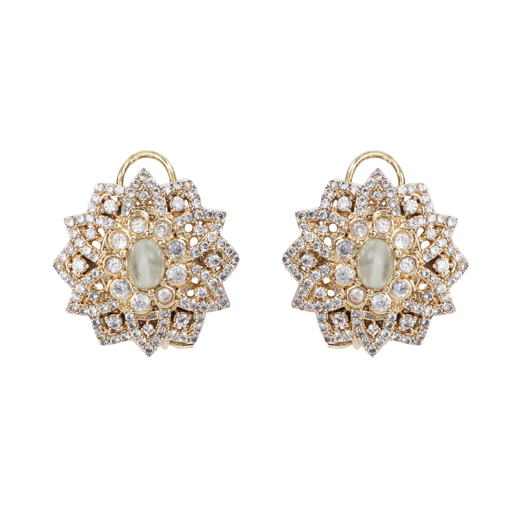 Gemstone Jhalak 22k Gold Plated Pendant Set