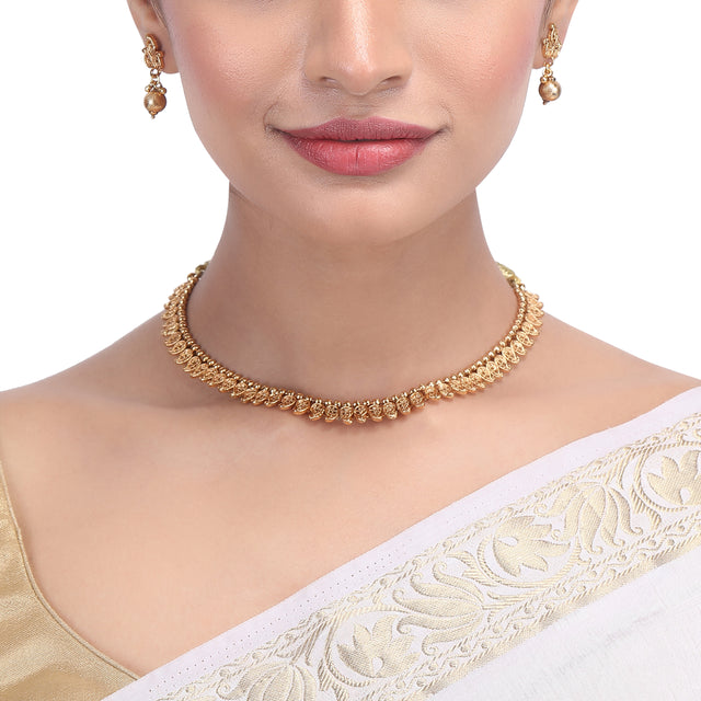 Venkatesh gold plated necklace set