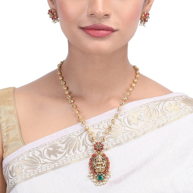 gold plated TEMPLE  necklace set
