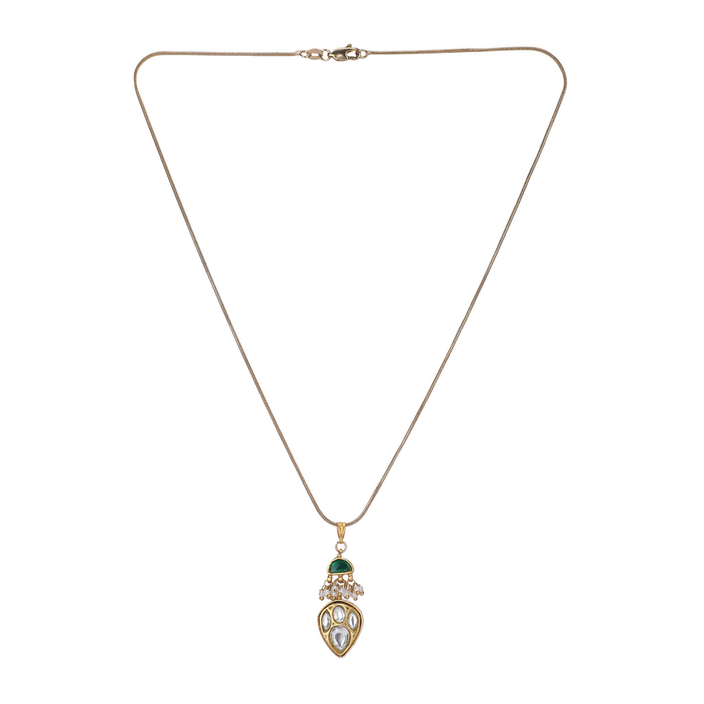 22k Gold Plated Amolya Kumudra Pendant Set