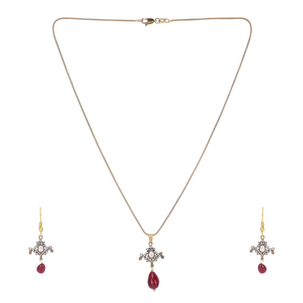 22k Gold Plated Amolya Kanira Pendant Set