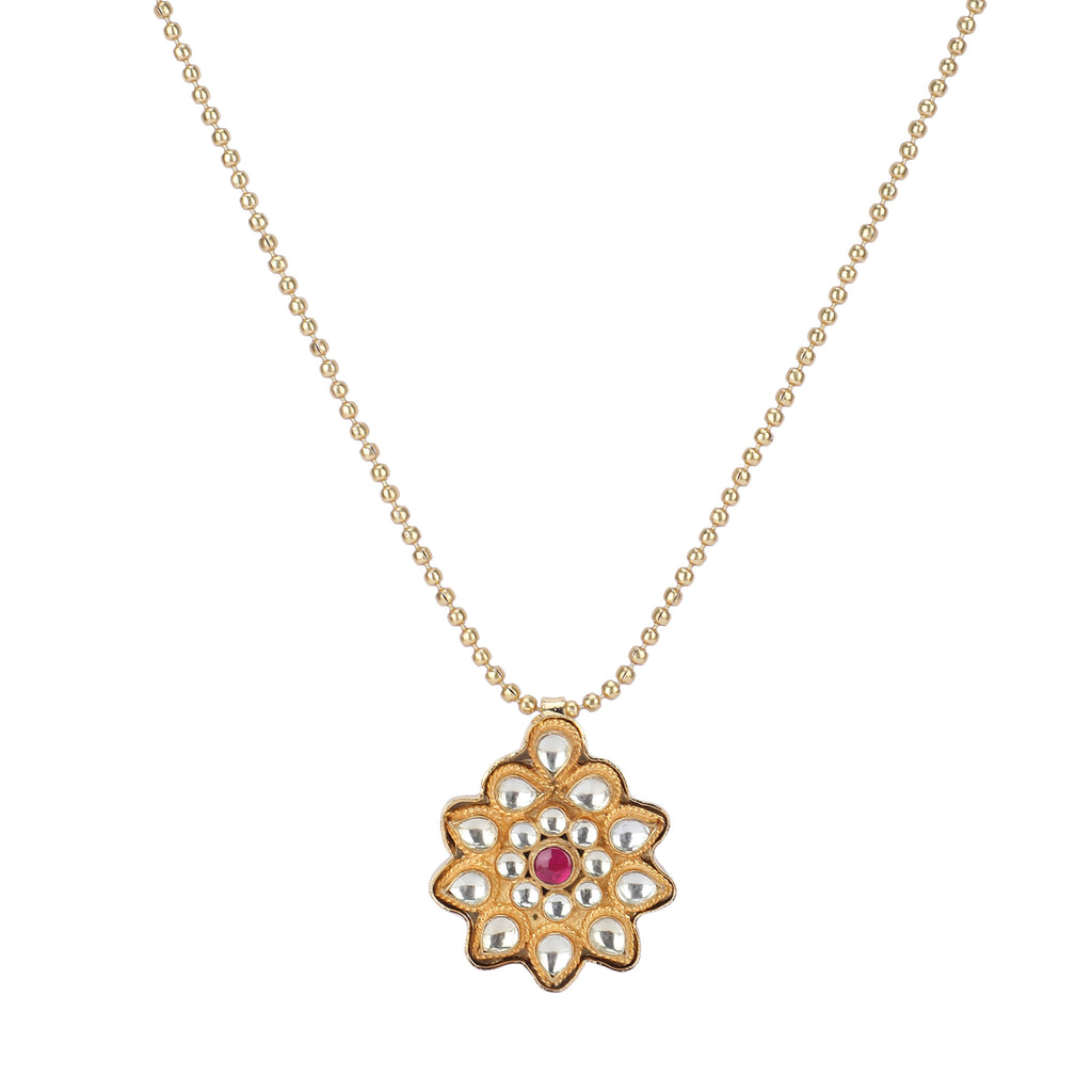 22k Gold Plated Amolya Kusumita Pendant Set