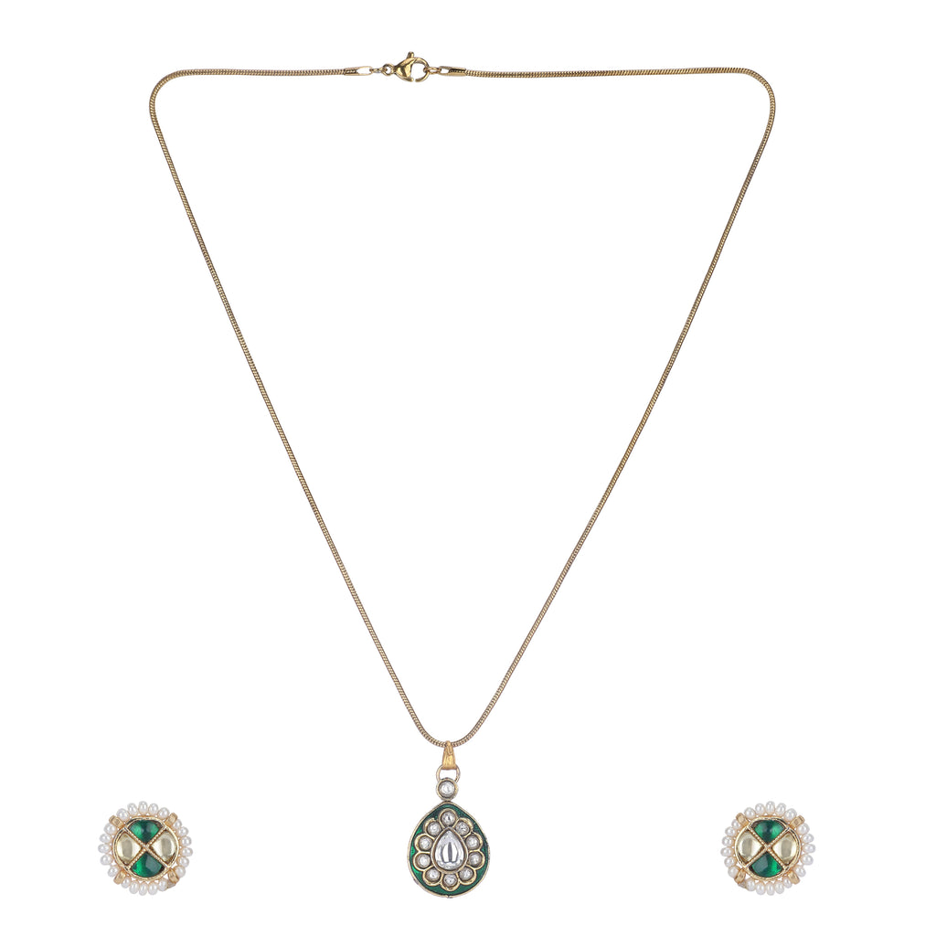 22k Gold Plated Amolya Khushaali Pendant Set