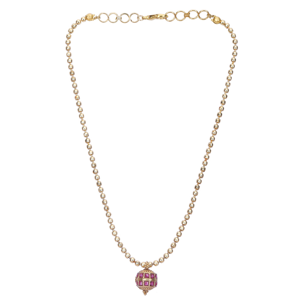 Sparsh 22k Gold Plated Ruby Exclusives Pendant