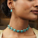 Gemstone Janya 22k Gold Plated Choker Set