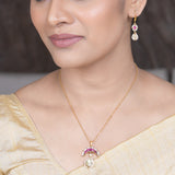 22k Gold Plated Amolya Dhanika Pendant Set