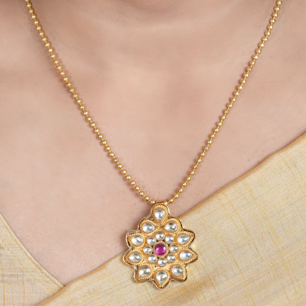 22k Gold Plated Amolya Kusumita Pendant Set