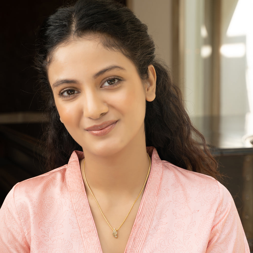 Sparsh 22k Gold Plated Zircon Exclusives Pendant