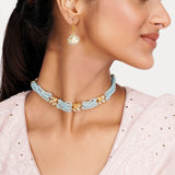 22k Gold Plated Teej Vimani Choker Set