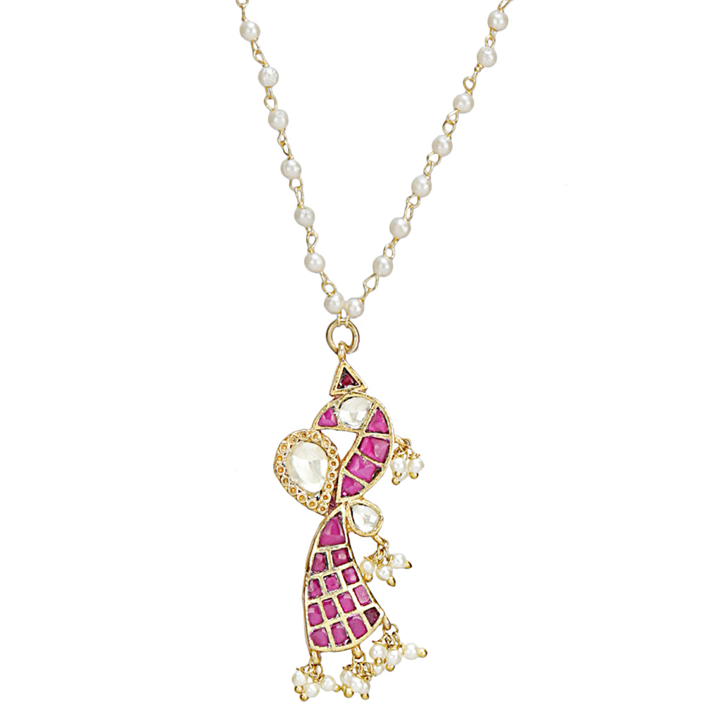 SANKRANTI KUNDAN PINK PENDANT SET