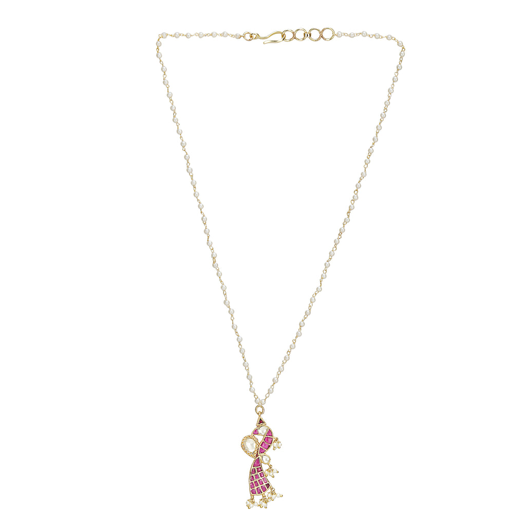 SANKRANTI KUNDAN PINK PENDANT SET