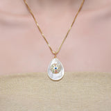 Grishma Gold Plated Evil Eye MOP Pendant Chain