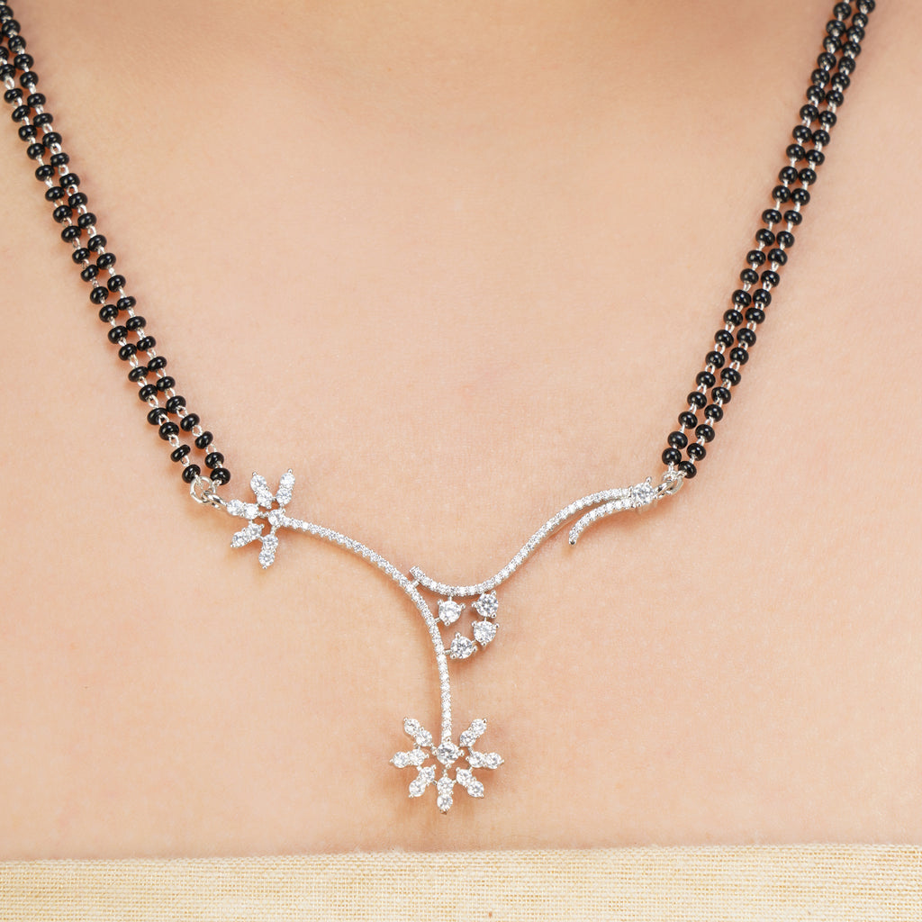 MANGLAL SUTRA SILVER PLATED NECKLACE SET
