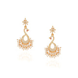 Forever Zircon Peacock Rose Plated Earrings