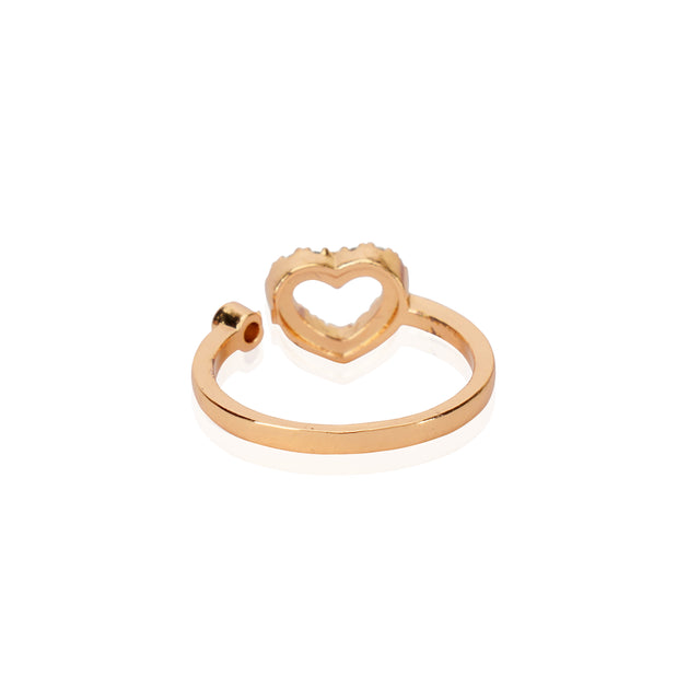 Forever Zircon Heart Frame Rose Gold Plated  Ring