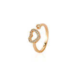 Forever Zircon Heart Frame Rose Gold Plated Ring