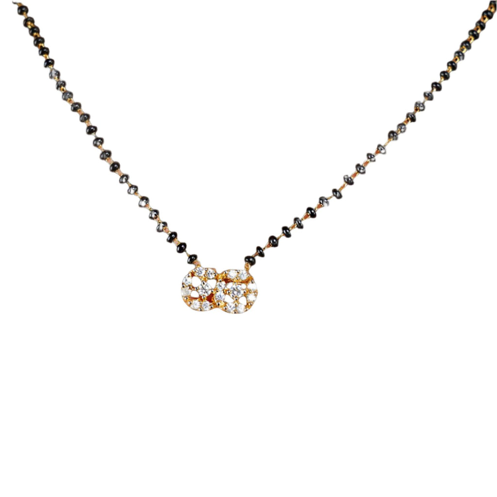 Gold Plated Zircon intertwined Circles Mangalsutra