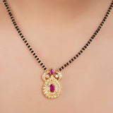 Gold Plated Ruby Drop Mangalsutra