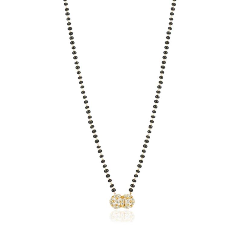 Gold Plated Zircon intertwined Circles Mangalsutra