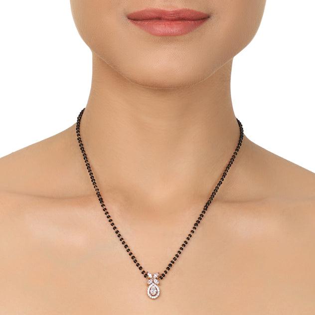 GOLD PLATED MANGAL ZIRCON MANGALSUTRA