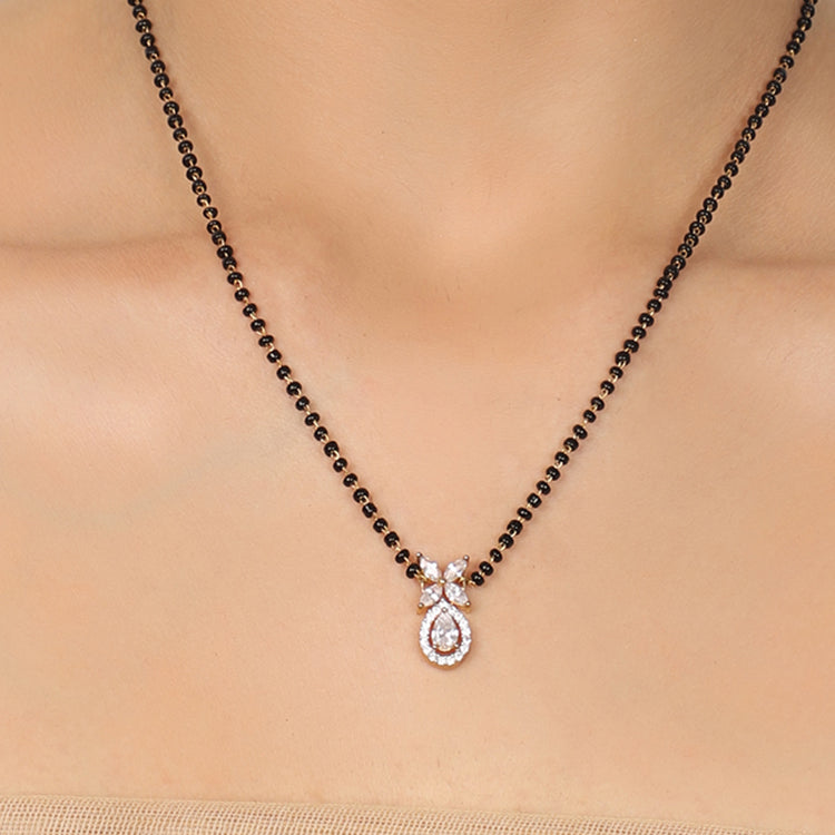 GOLD PLATED MANGAL ZIRCON MANGALSUTRA