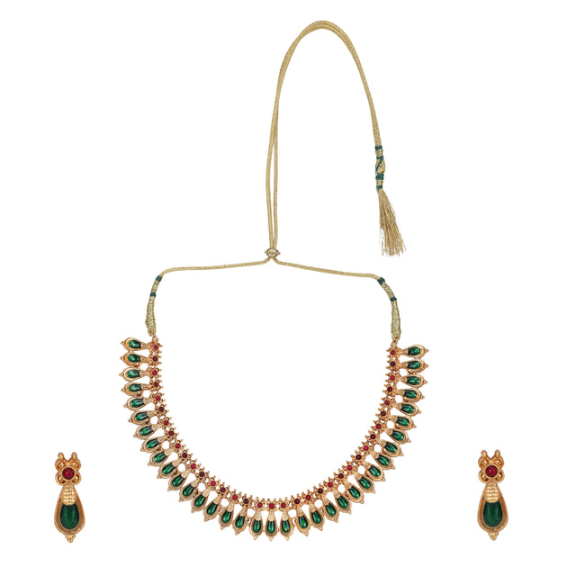 Aarini 22k Gold Plated Necklace Set