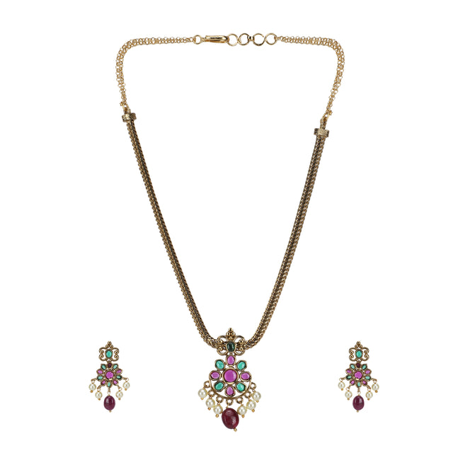 Baghyawati 22k Gold Plated Necklace Set