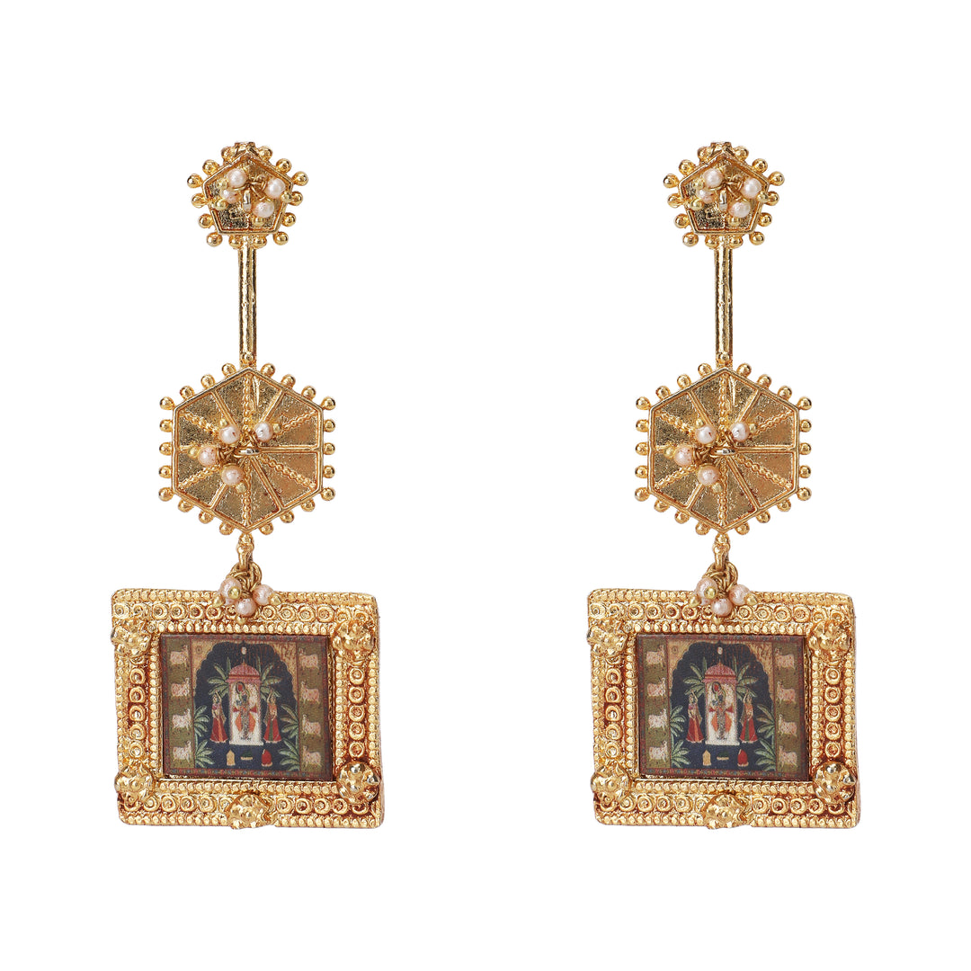 Pichwai Dalaja 22k Gold Plated Earring