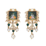 Pichwai Bhanumati 22k Gold Plated Earring