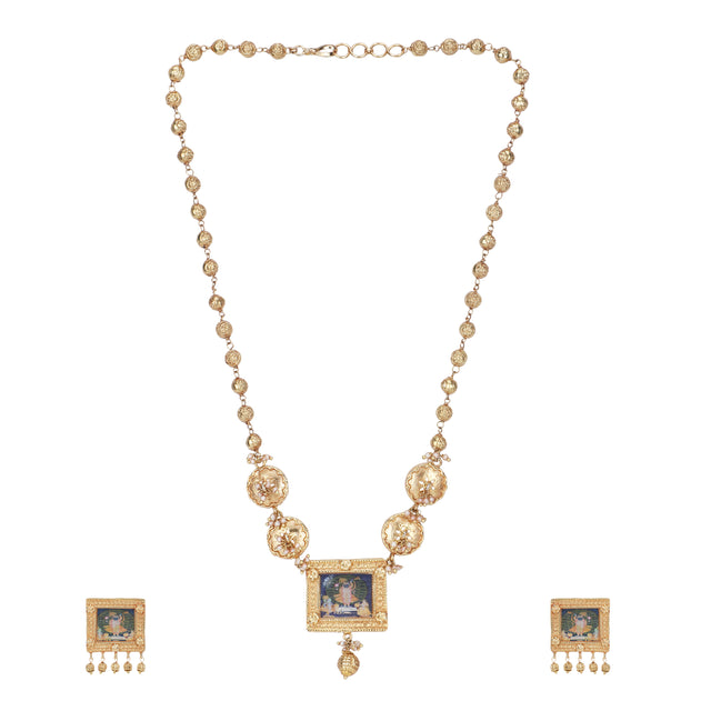 Pichwai 22k Gold Plated Necklace Set