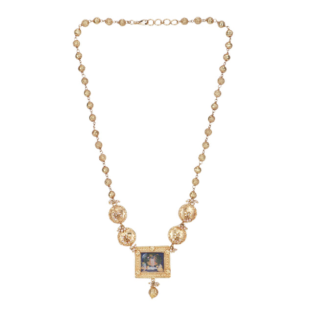Pichwai 22k Gold Plated Necklace Set