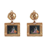 Pichwai Chaman 22k Gold Plated Earring