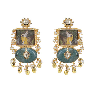 Pichwai Dayamai 22k Gold Plated Earring