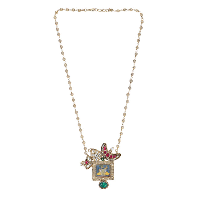 Madhubani Pichwai 22k Gold Plated Necklace