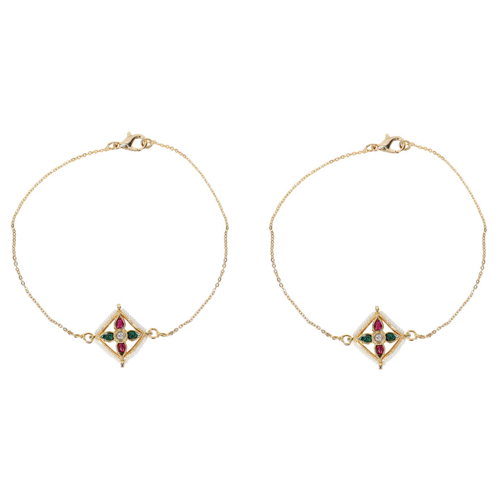 22k Gold Plated Chakar kundan Payal