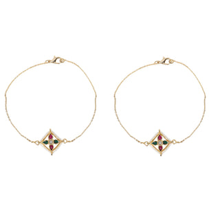 22k Gold Plated Chakar kundan Payal