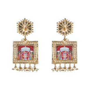 22k Gold Plated Krishna Mukut Earring