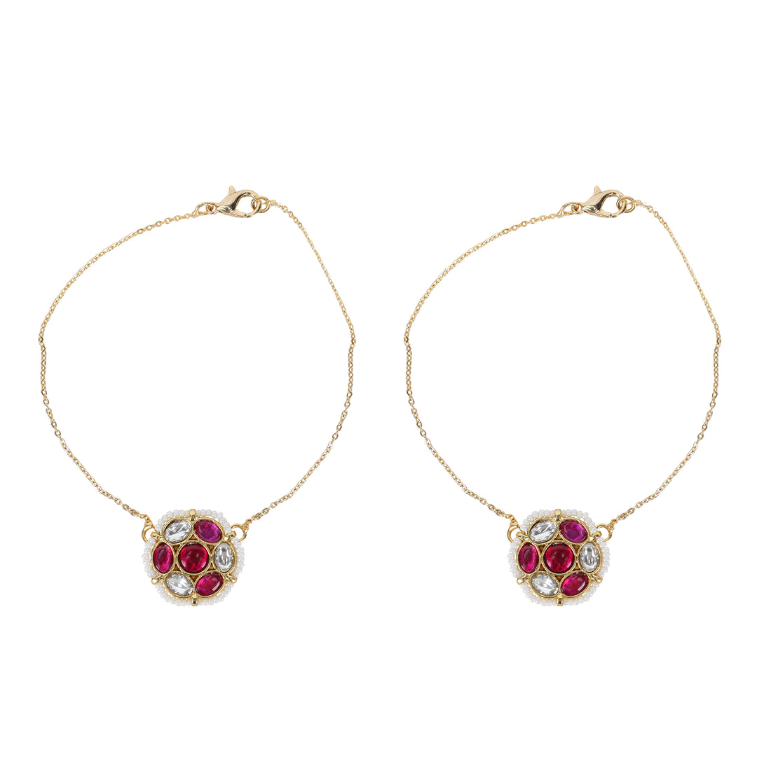 22k Gold Plated Ruby White Payal