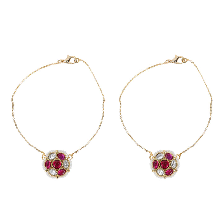 22k Gold Plated Ruby White Payal
