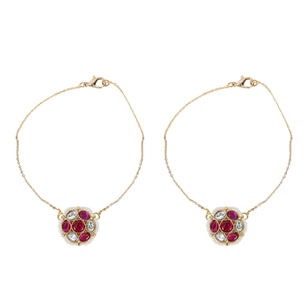 22k Gold Plated Ruby White Payal