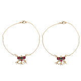22k Gold Plated kamal Kundan Payal