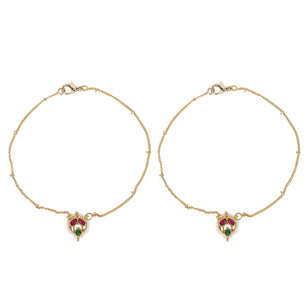 22k Gold Plated Square Payal