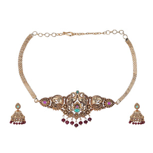 22k Gold Plated Kanaka Vedika Necklace Set