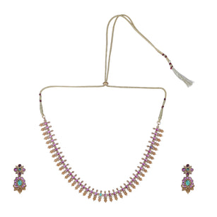 22k Gold Plated Kanaka Nyra Necklace Set