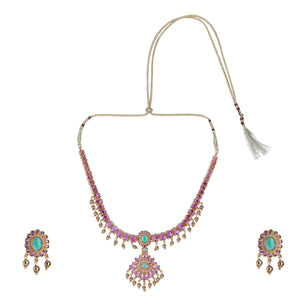 22k Gold Plated Kanaka Ravina Necklace Set