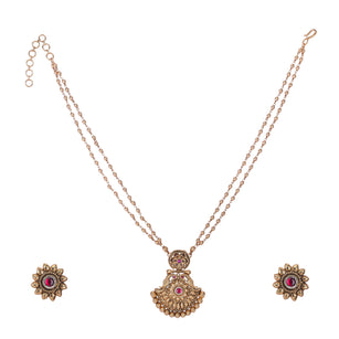 22k Gold Plated Kanaka Nehira Necklace Set